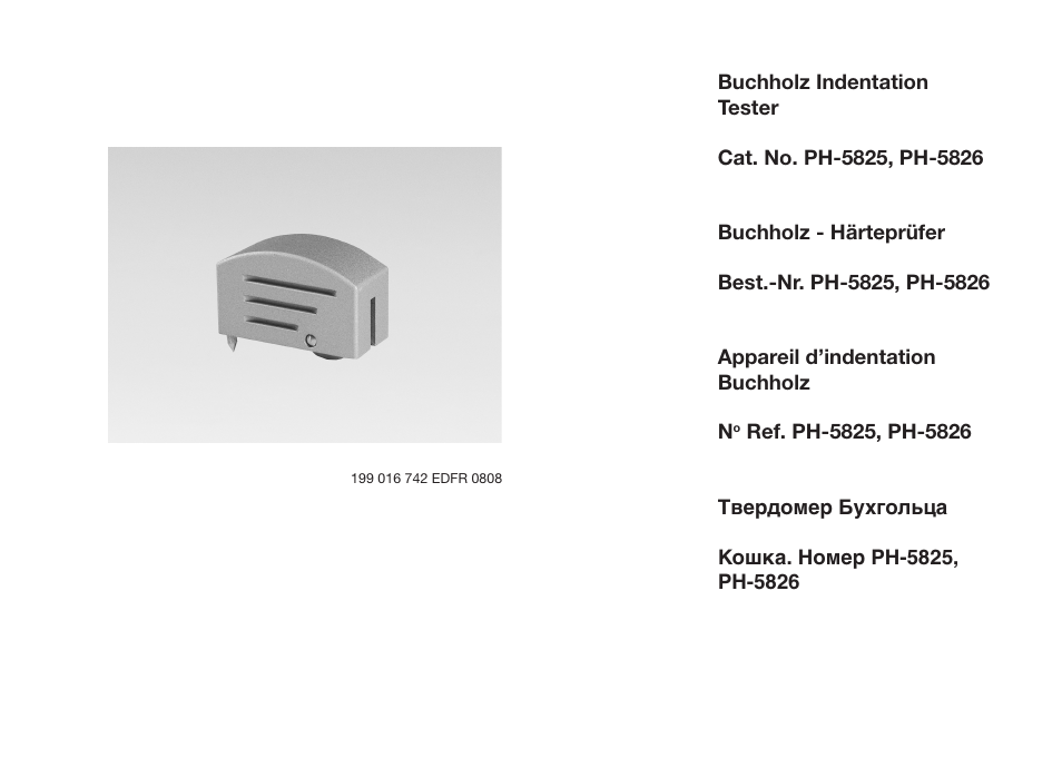 ALTANA Buchholz Indentation Tester Operating Instructions User Manual | Page 2 / 39