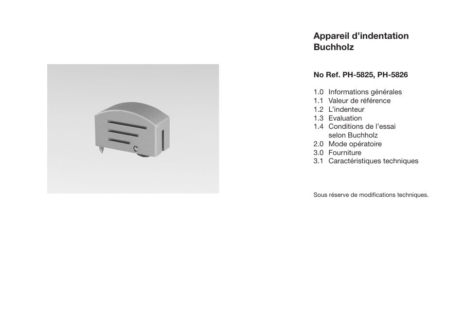 Appareil d’indentation buchholz | ALTANA Buchholz Indentation Tester Operating Instructions User Manual | Page 21 / 39