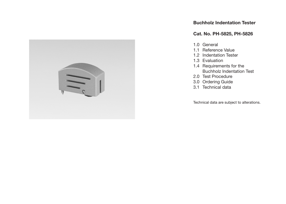 ALTANA Buchholz Indentation Tester Operating Instructions User Manual | Page 3 / 39