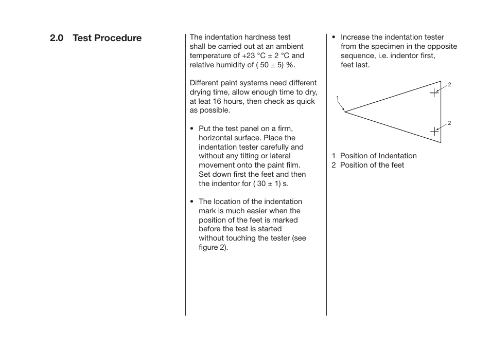 0 test procedure | ALTANA Buchholz Indentation Tester Operating Instructions User Manual | Page 6 / 39