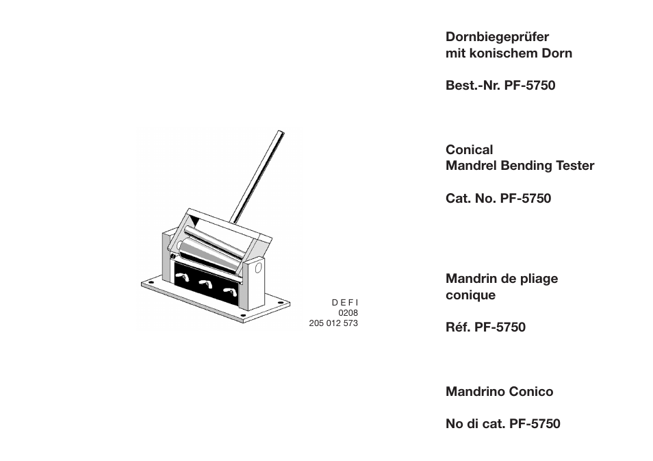 ALTANA Conical Mandrel Bending Tester User Manual | Page 2 / 30