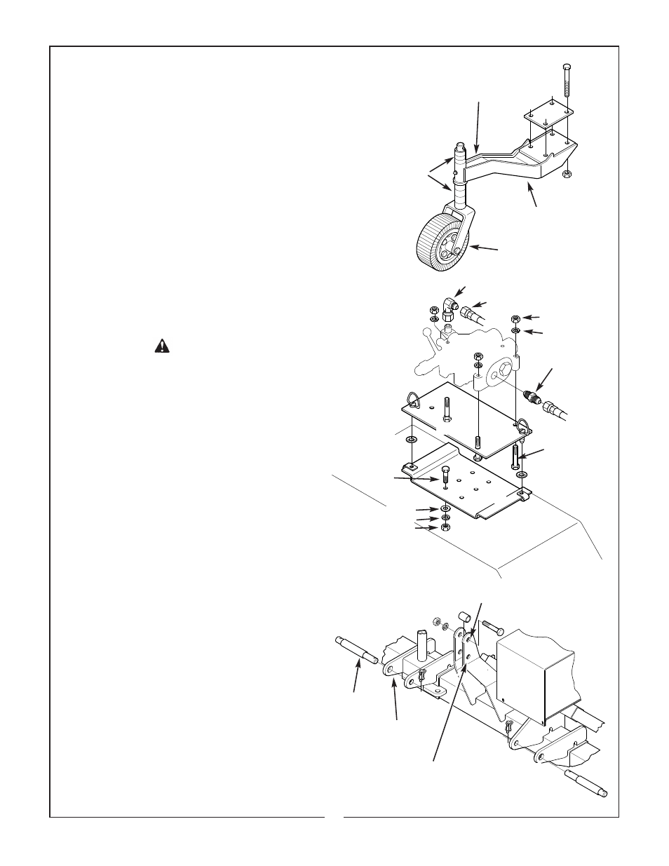 5 optional tailwheel installation, 6 optional valve mounting bracket installation, 7 hitch pin orientation | Bush Hog SM 60 User Manual | Page 22 / 26