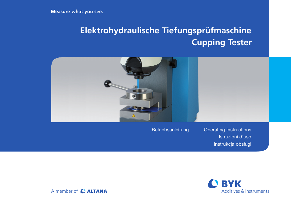 ALTANA Cupping Tester User Manual | 68 pages