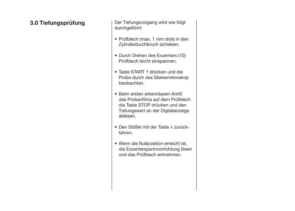 0 tiefungsprüfung | ALTANA Cupping Tester User Manual | Page 12 / 68