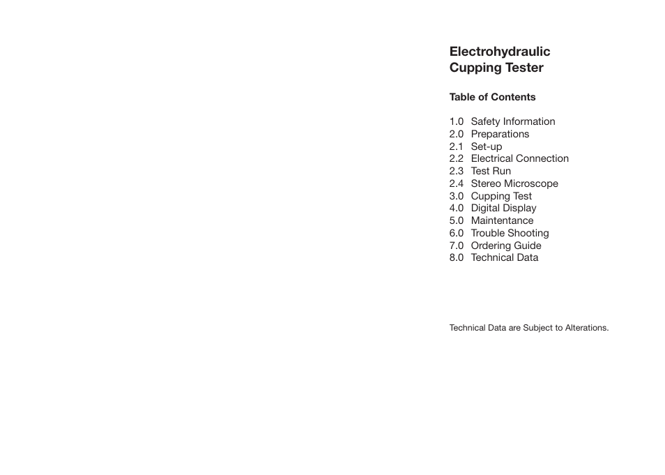 Electrohydraulic cupping tester | ALTANA Cupping Tester User Manual | Page 20 / 68
