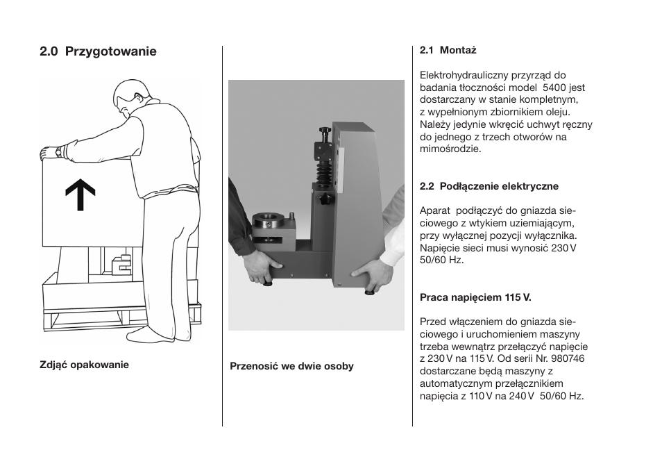 0 przygotowanie | ALTANA Cupping Tester User Manual | Page 57 / 68