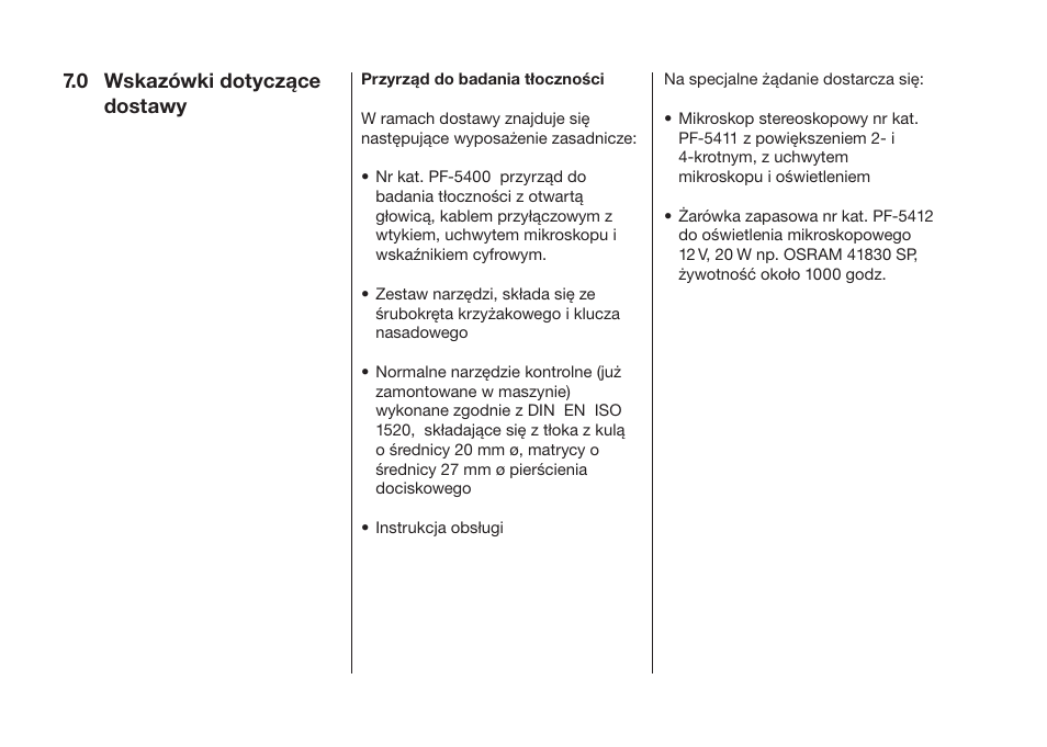 0 wskazówki dotyczące dostawy | ALTANA Cupping Tester User Manual | Page 63 / 68