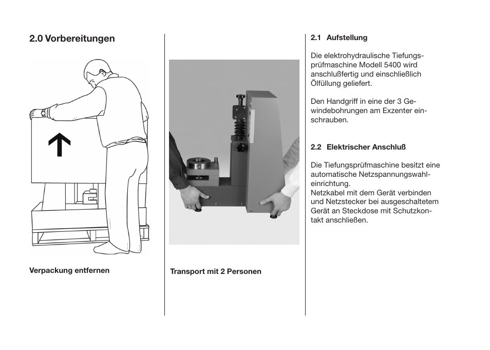 0 vorbereitungen | ALTANA Cupping Tester User Manual | Page 9 / 68