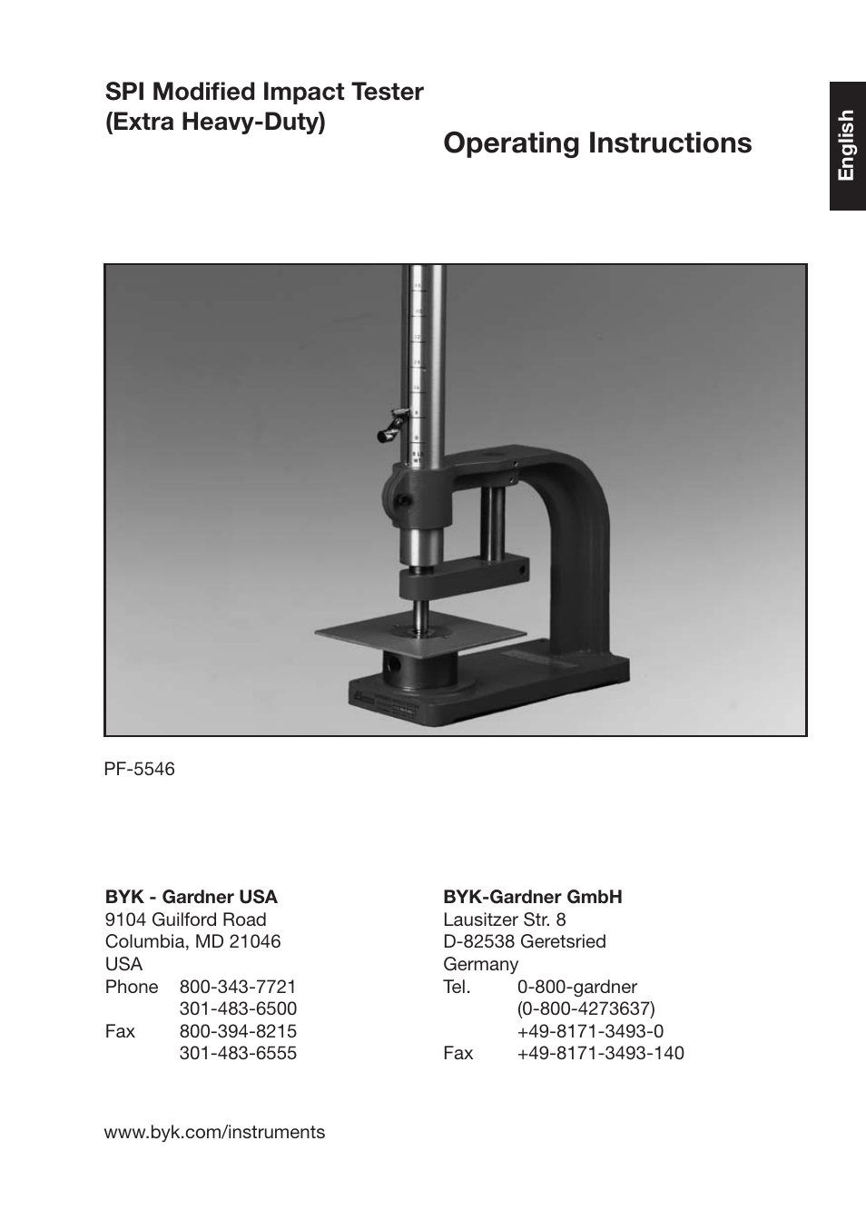 Perating¬)nstructions, 30)¬-odiled¬)mpact¬4ester¬ %xtra¬(eavy $uty | ALTANA SPI Modifi ed Impact Tester User Manual | Page 2 / 18