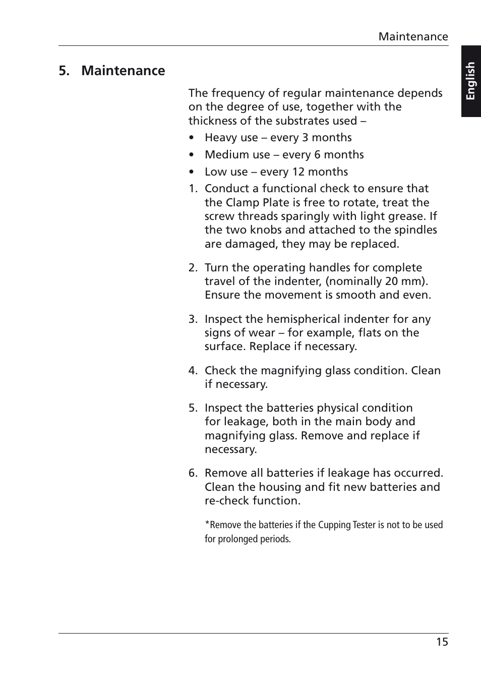 Maintenance | ALTANA Mechanical Cupping Tester User Manual | Page 14 / 18