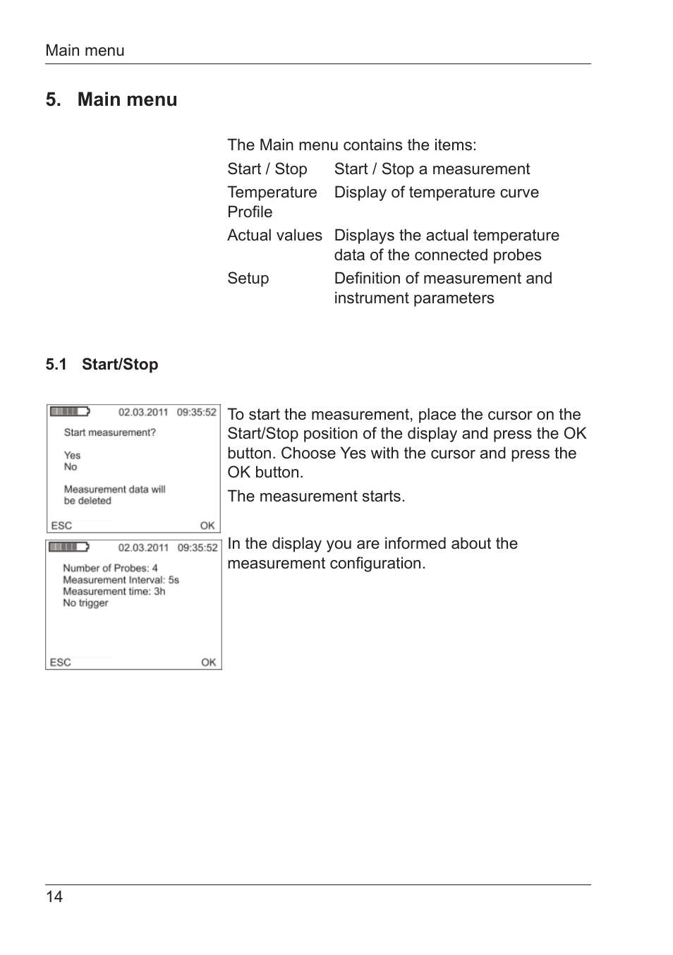 Main menu | ALTANA Temp-Gard 12p Manual User Manual | Page 15 / 26