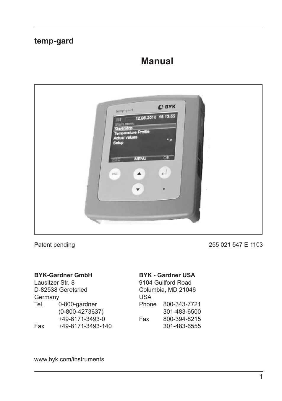 Manual, Temp-gard | ALTANA Temp-Gard 12p Manual User Manual | Page 2 / 26