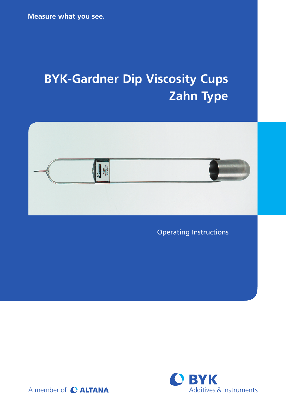 ALTANA BYK-Gardner Dip Viscosity Cups Zahn Type User Manual | 12 pages