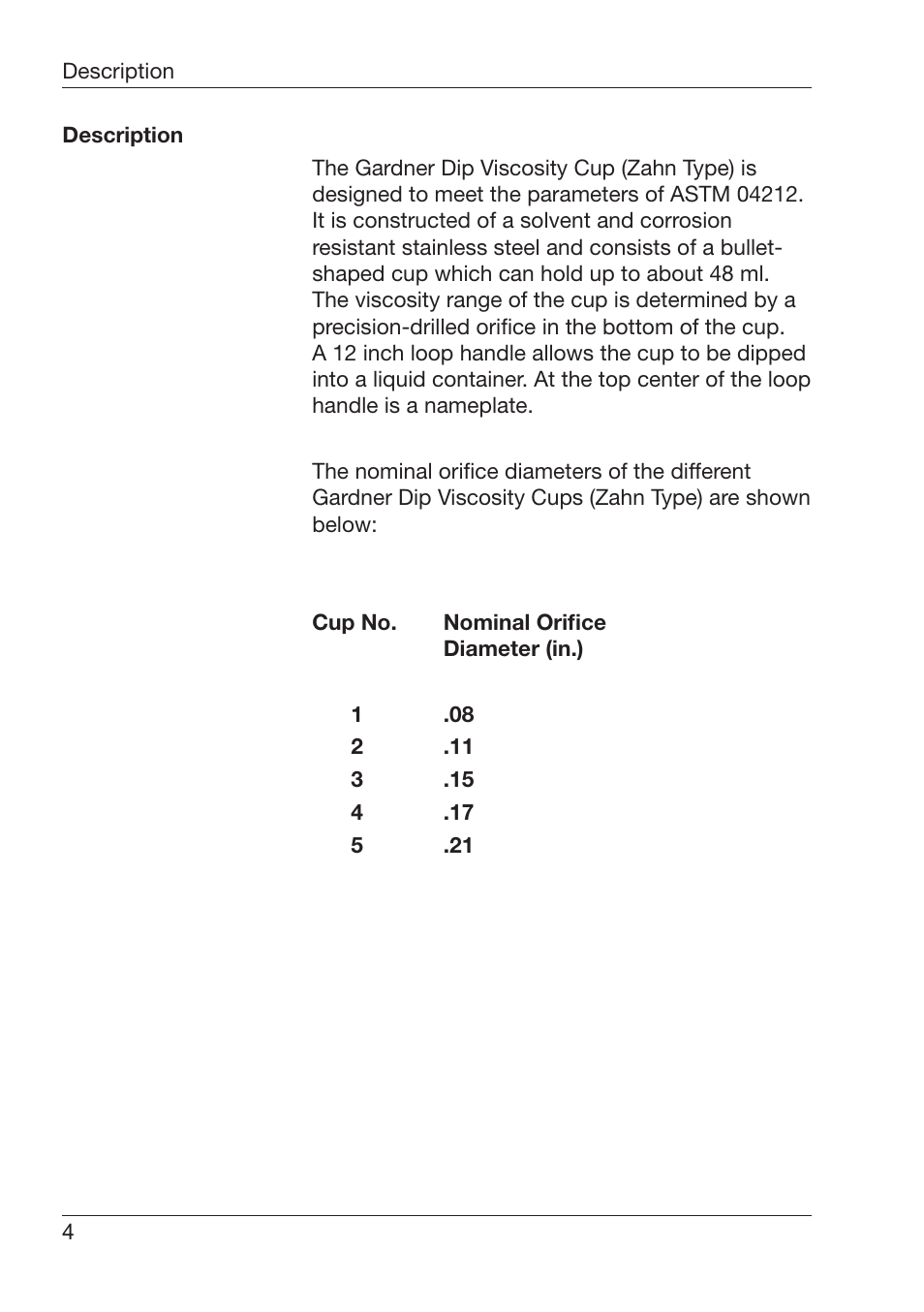 ALTANA BYK-Gardner Dip Viscosity Cups Zahn Type User Manual | Page 5 / 12