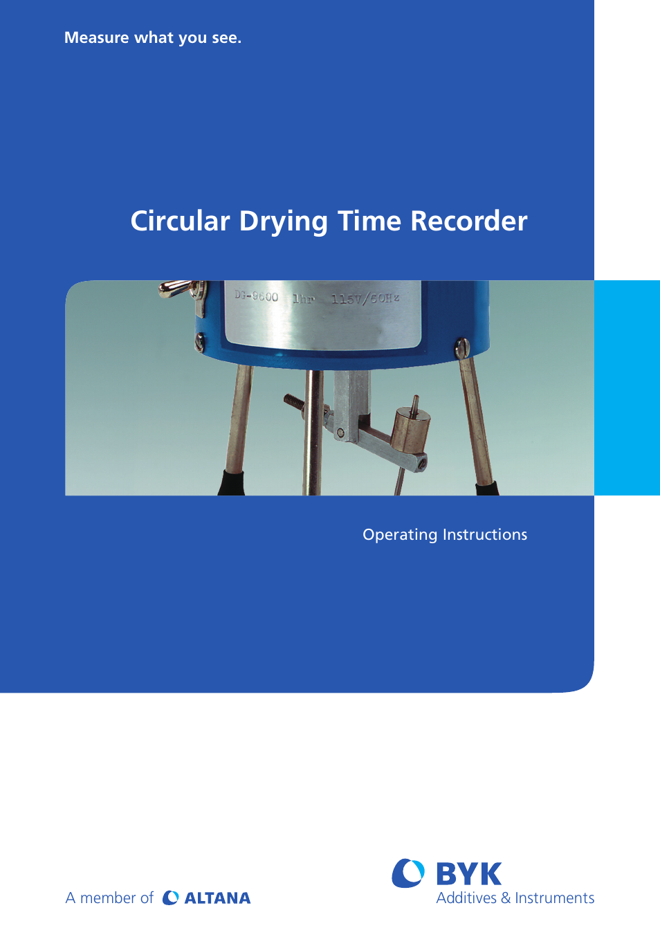 ALTANA Circular Drying Time Recorder User Manual | 8 pages