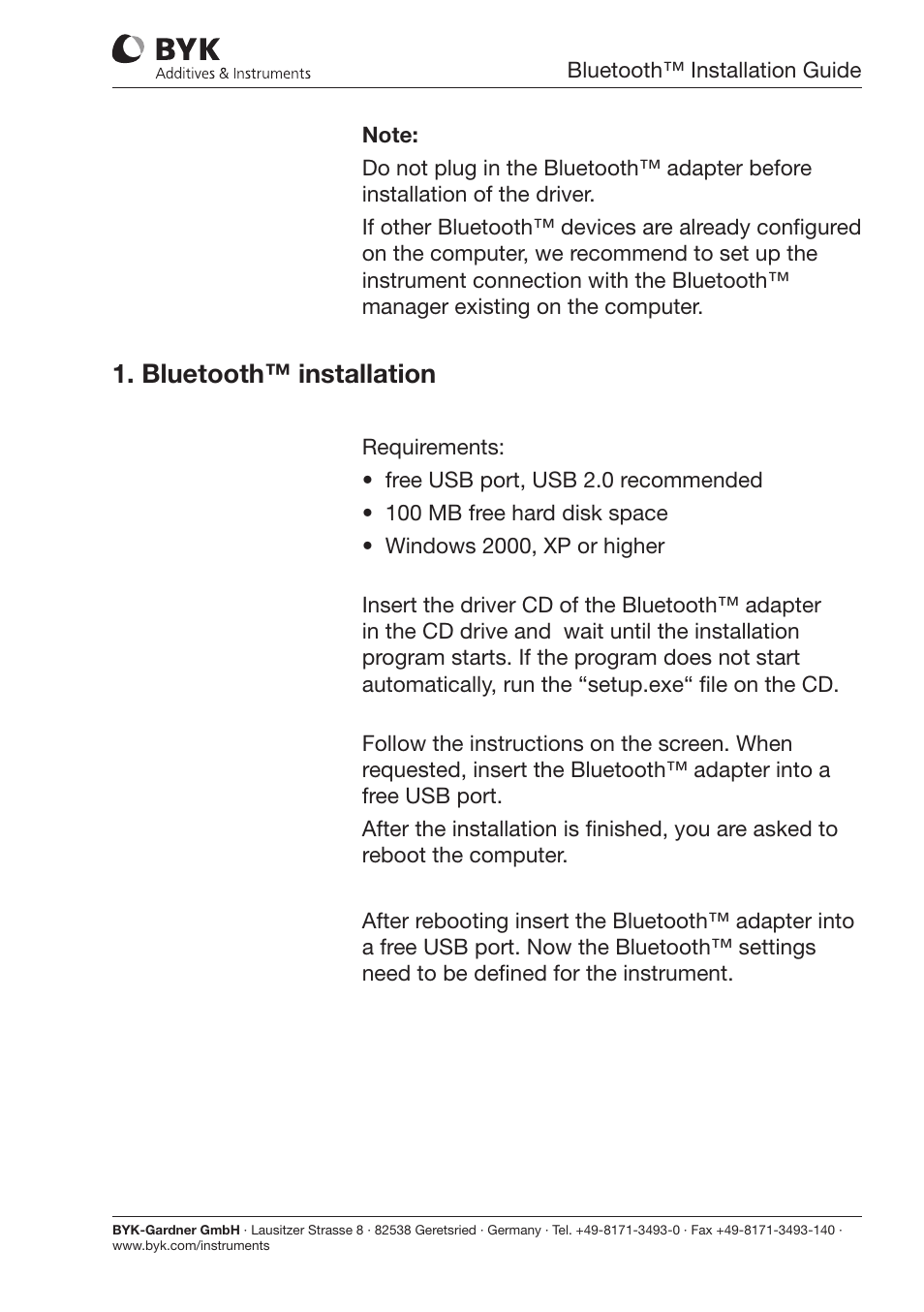 ALTANA Bluetooth User Manual | 2 pages