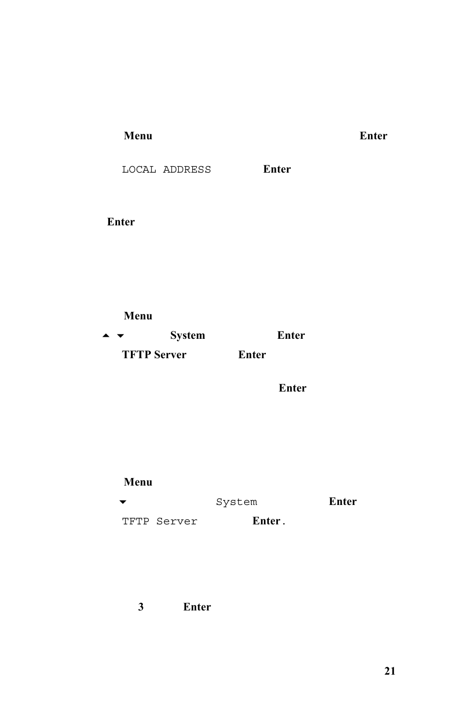 Assigning a local ip address, Assigning a tftp server, Updating phone firmware | AltiGen IP 710 User Manual | Page 29 / 56