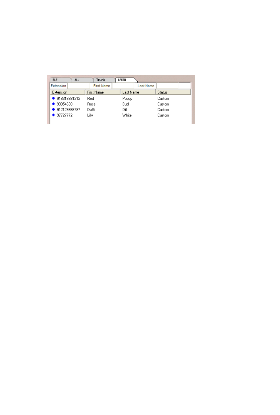 Speed dial view (speed tab), Call statuses | AltiGen MAXCS 7.5 AltiConsole User Manual | Page 16 / 44