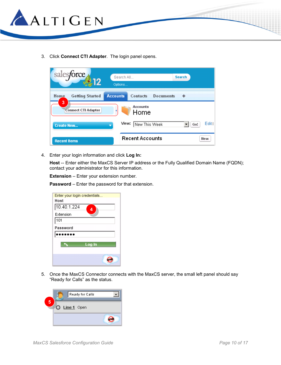 AltiGen MAXCS 7.5 Salesforce Connector Configuration Guide User Manual | Page 10 / 17