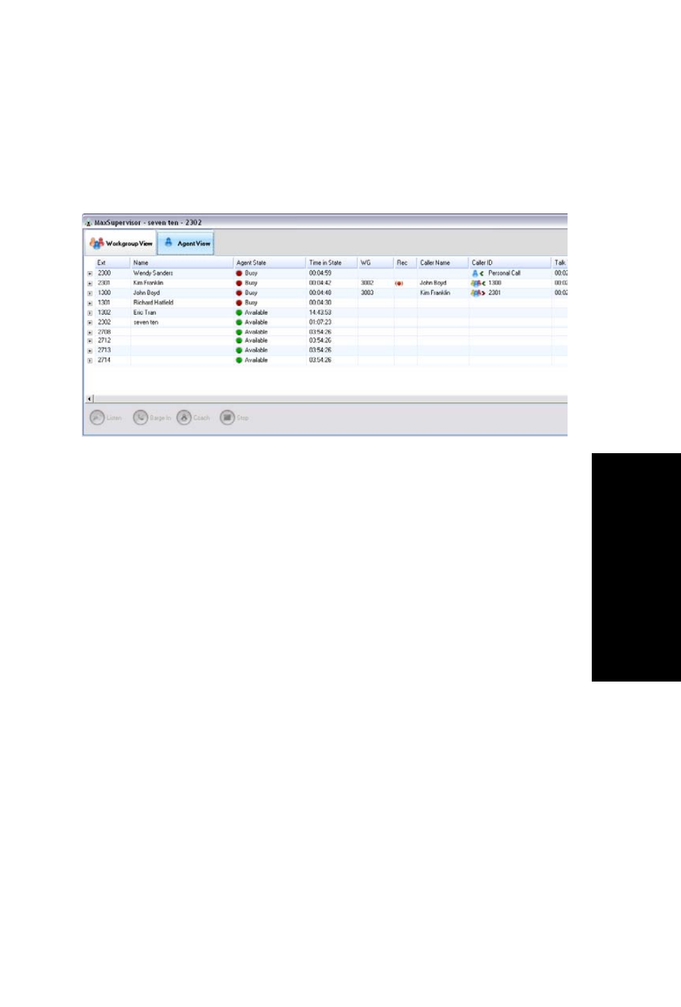 Agent view | AltiGen MAXCS 7.5 MaxSupervisor User Manual | Page 39 / 42