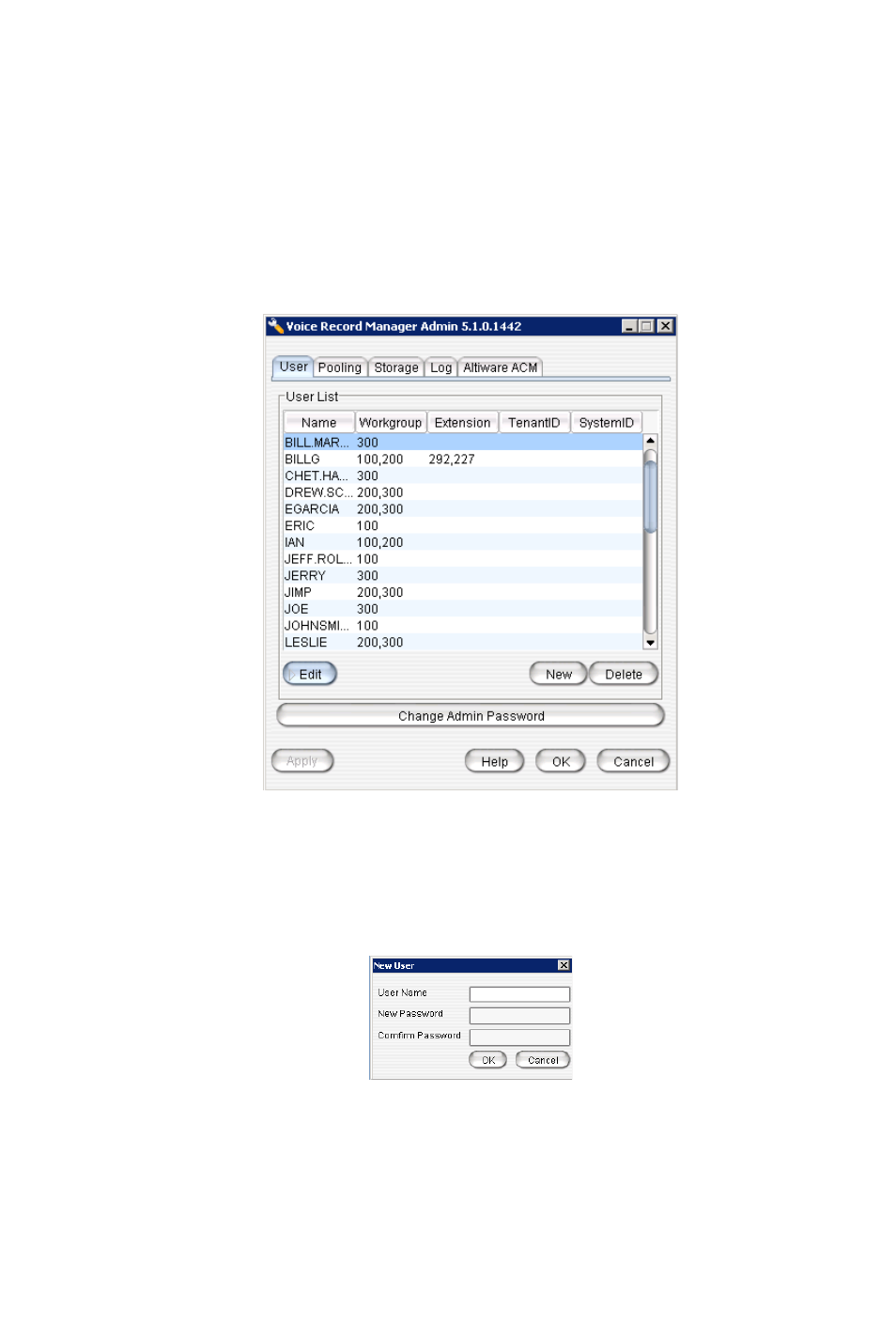 Adding users, User page | AltiGen MAXCS 7.5 VRManager User Manual | Page 12 / 32