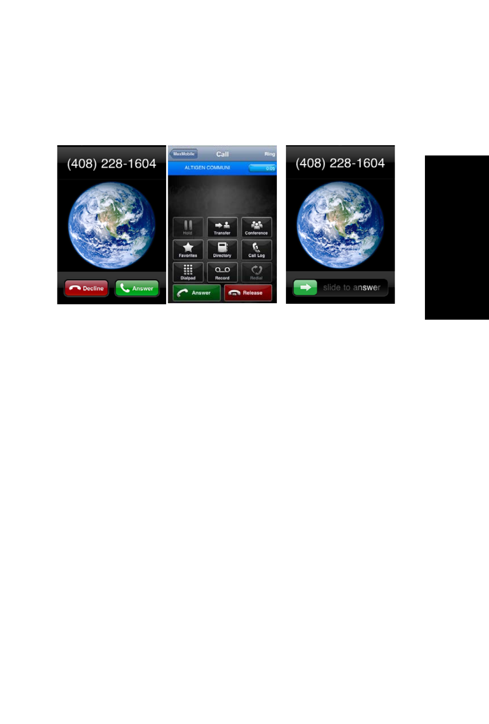 Transferring a call | AltiGen MAXCS 7.5 MaxMobile User Guide, iPhone User Manual | Page 19 / 32