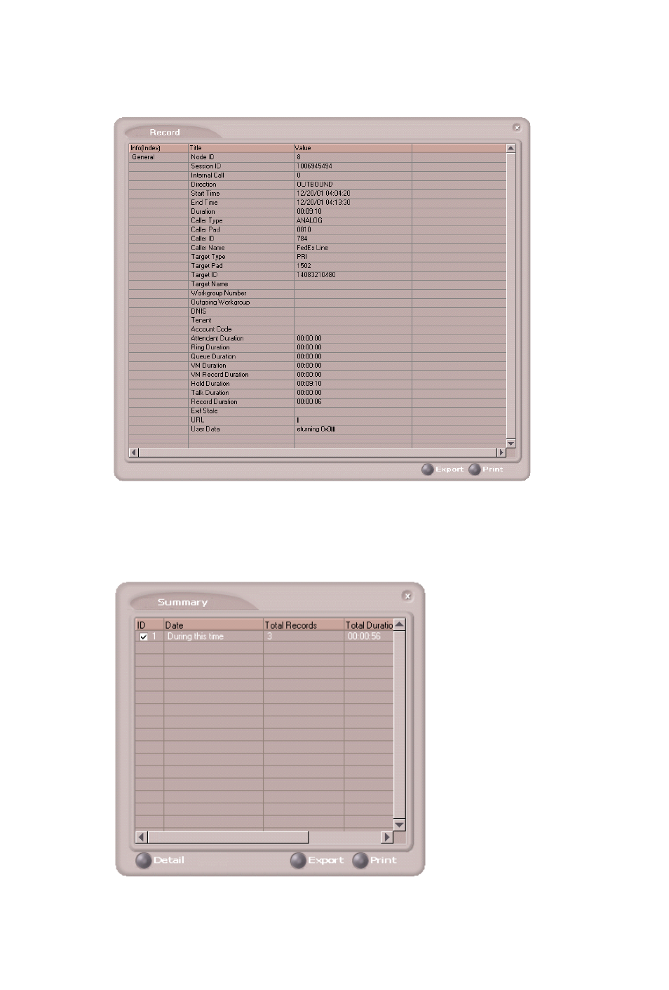 Session id call details | AltiGen MAXCS 7.0 Update 1 CDR User Manual | Page 32 / 95
