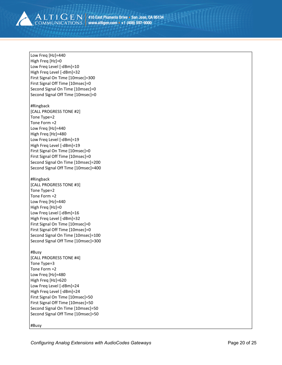 AltiGen MAXCS 7.0 Update 1 FXS Configuration with AudioCodes User Manual | Page 20 / 25