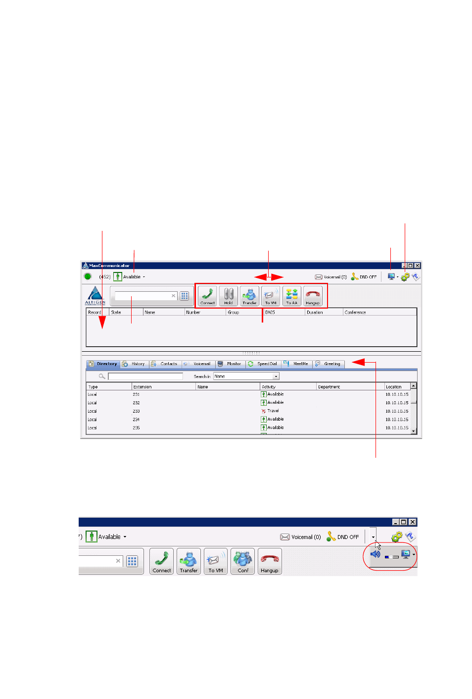Overview of the main window | AltiGen MAXCS 7.0 Update 1 MaxCommunicator User Manual | Page 16 / 87