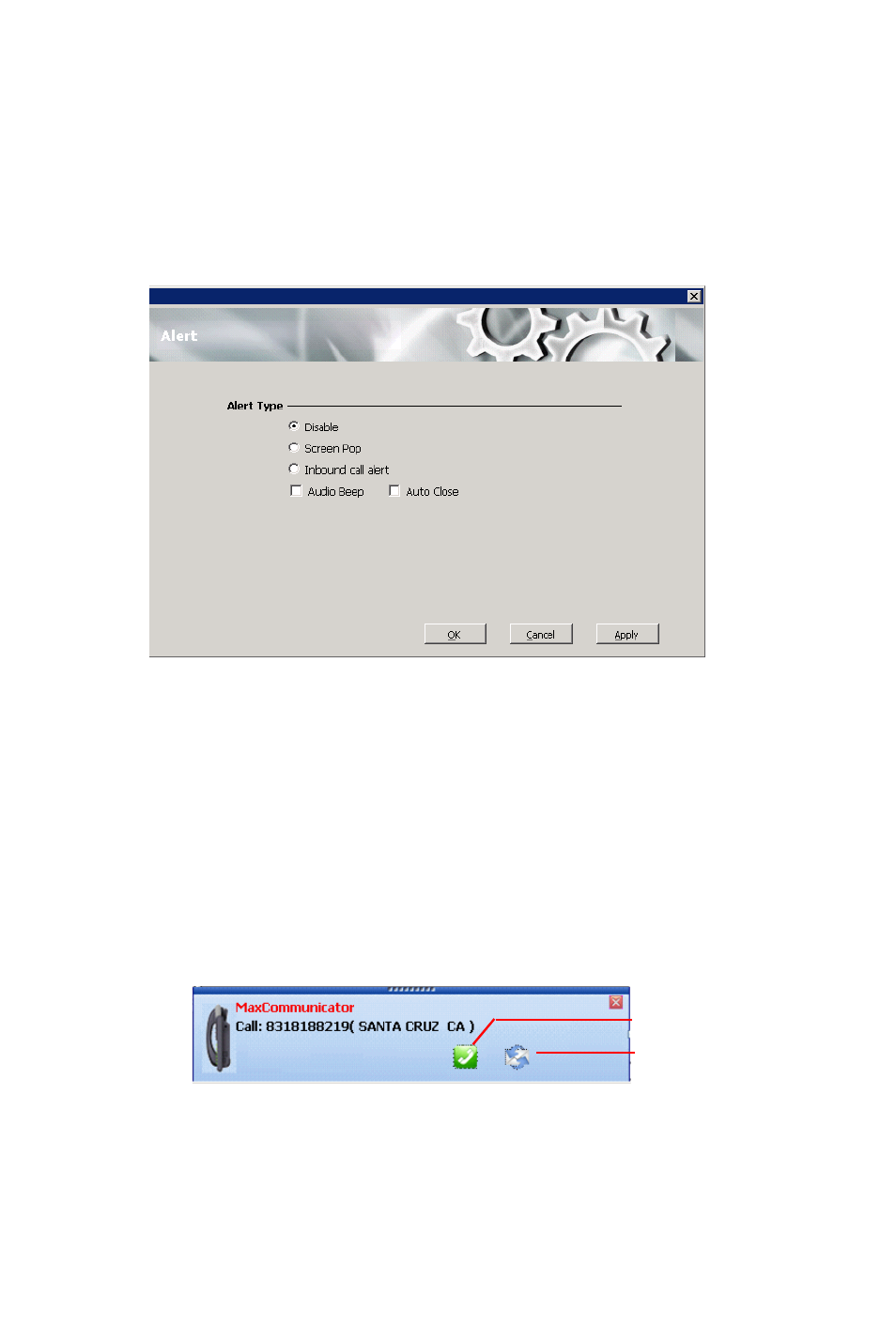 Call alert options | AltiGen MAXCS 7.0 Update 1 MaxCommunicator User Manual | Page 70 / 87