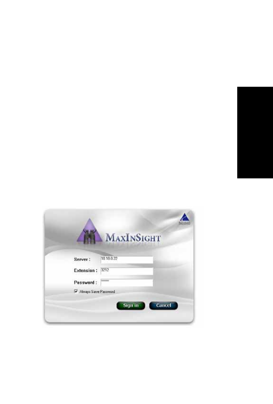 Getting started, Logging in, Hapter | AltiGen MAXCS 7.0 Update 1 MaxInSight User Manual | Page 9 / 34