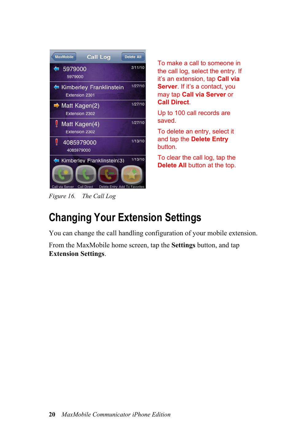 Changing your extension settings | AltiGen MAXCS 7.0 Update 1 MaxMobile User Guide for iPhone User Manual | Page 24 / 32