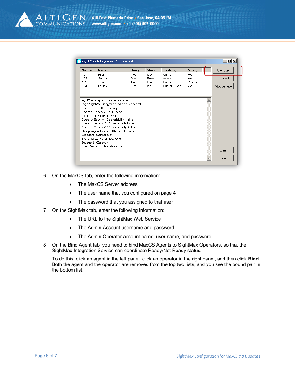 AltiGen MAXCS 7.0 Update 1 SightMax User Manual | Page 6 / 7