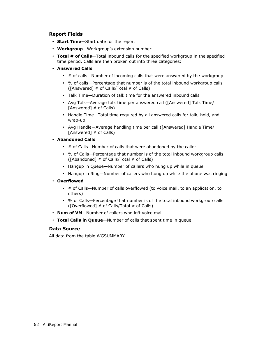 AltiGen MAXCS 7.0 AltiReport User Manual | Page 66 / 110
