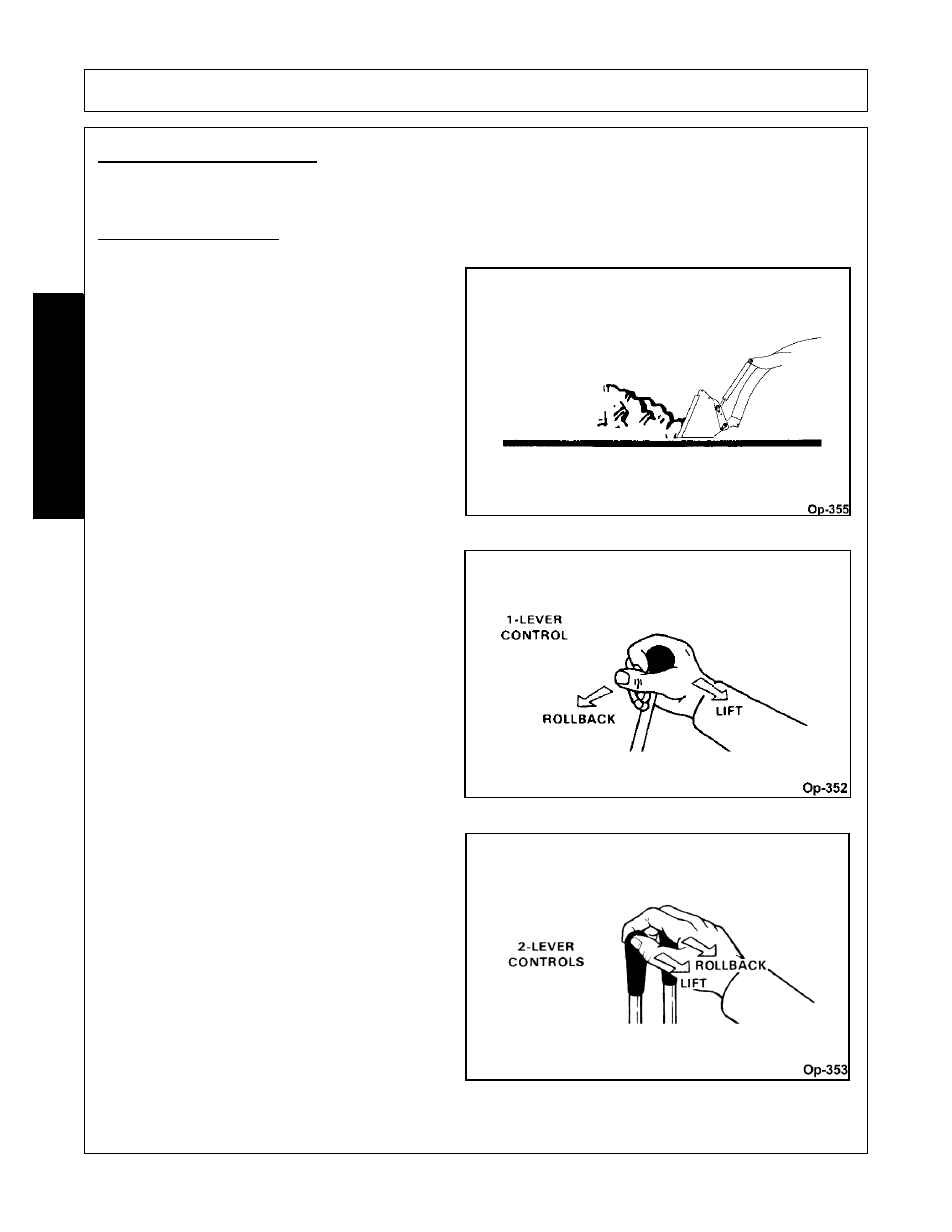 1 operating the loader, Filling the bucket, Operating the loader -24 | Operation, Opera t ion | Bush Hog 2387 User Manual | Page 70 / 104
