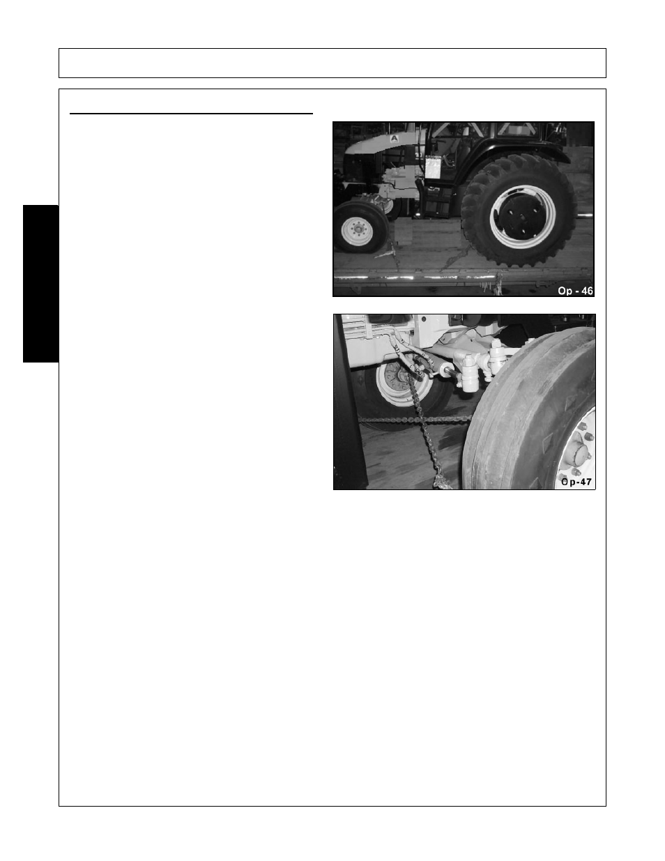 2 hauling the tractor and implement, Hauling the tractor and implement -42, Operation | Opera t ion | Bush Hog 2387 User Manual | Page 88 / 104