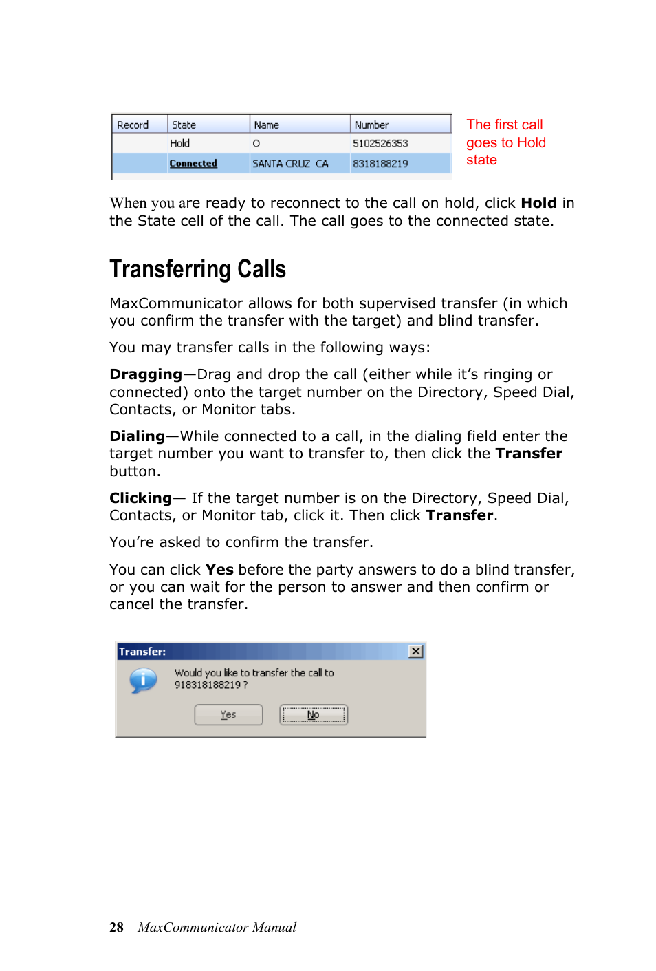Transferring calls | AltiGen MAXCS 7.0 MaxCommunicator User Manual | Page 34 / 87