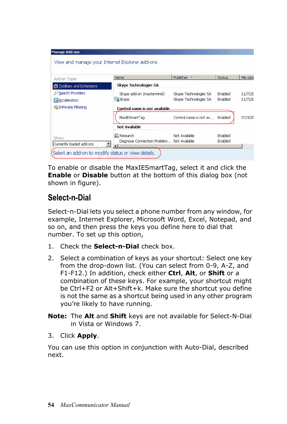 Select-n-dial | AltiGen MAXCS 7.0 MaxCommunicator User Manual | Page 60 / 87