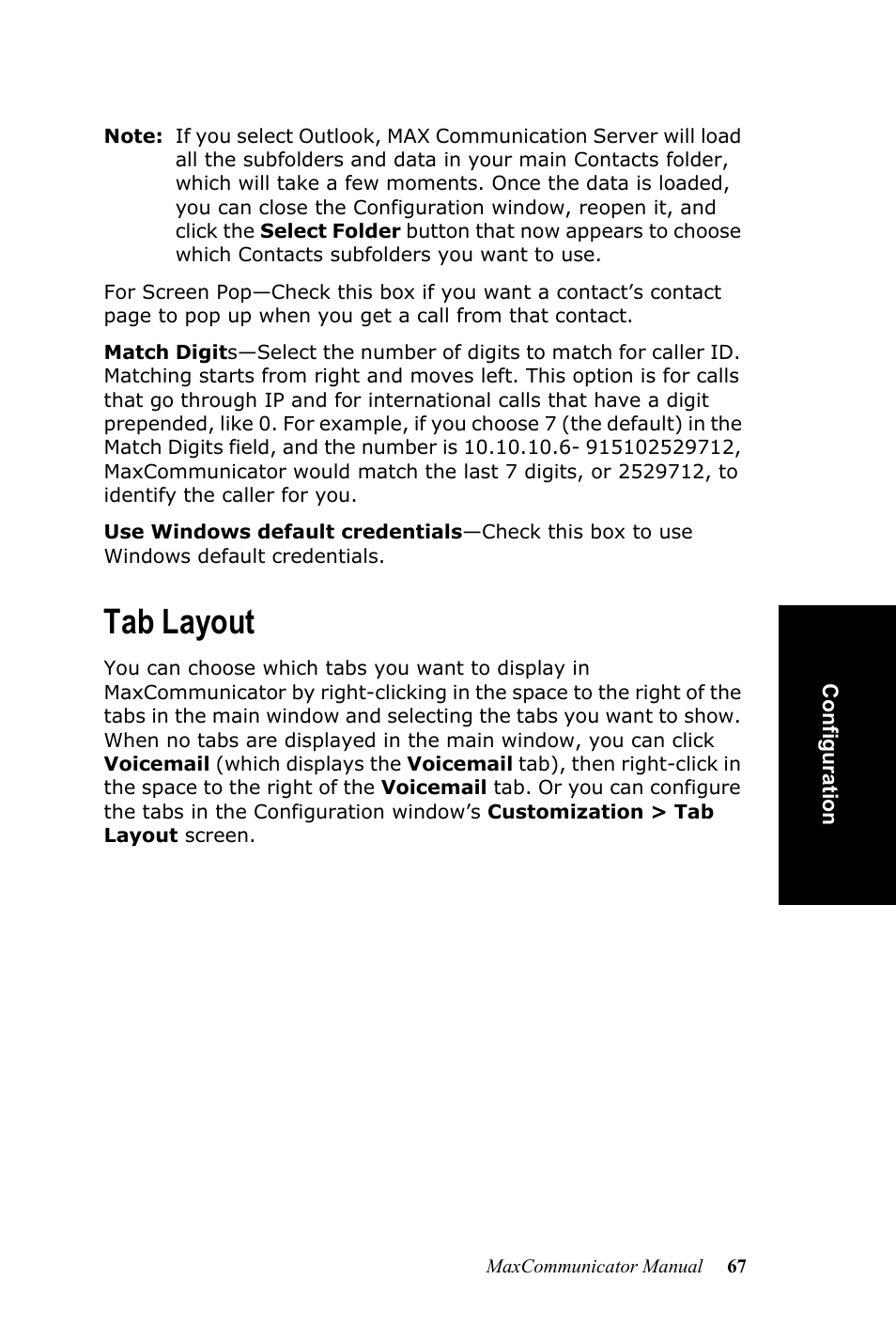 Tab layout | AltiGen MAXCS 7.0 MaxCommunicator User Manual | Page 73 / 87