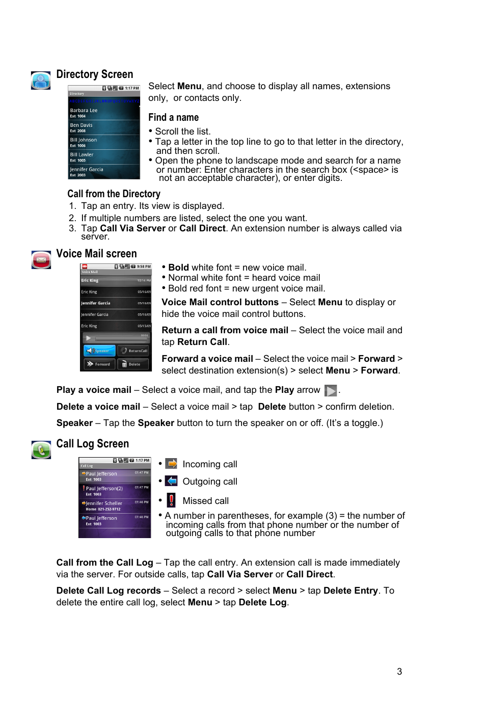 AltiGen MAXCS 7.0 MaxMobile Quick Reference for Android Phone User Manual | Page 3 / 4