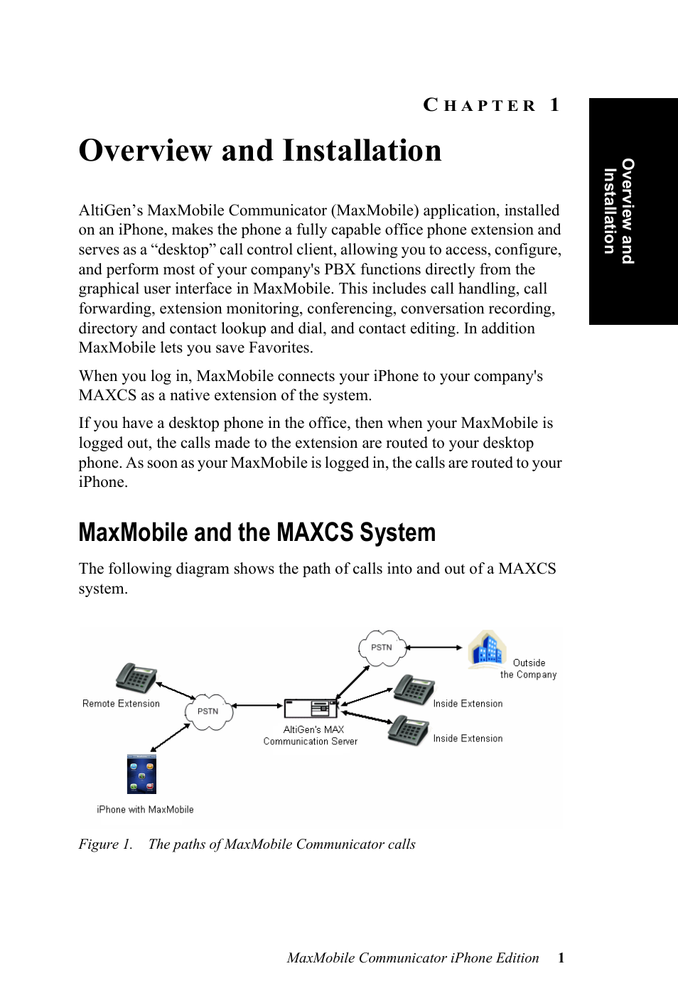 Overview and installation, Maxmobile and the maxcs system, Hapter | AltiGen MAXCS 7.0 MaxMobile User Guide for iPhone User Manual | Page 5 / 32