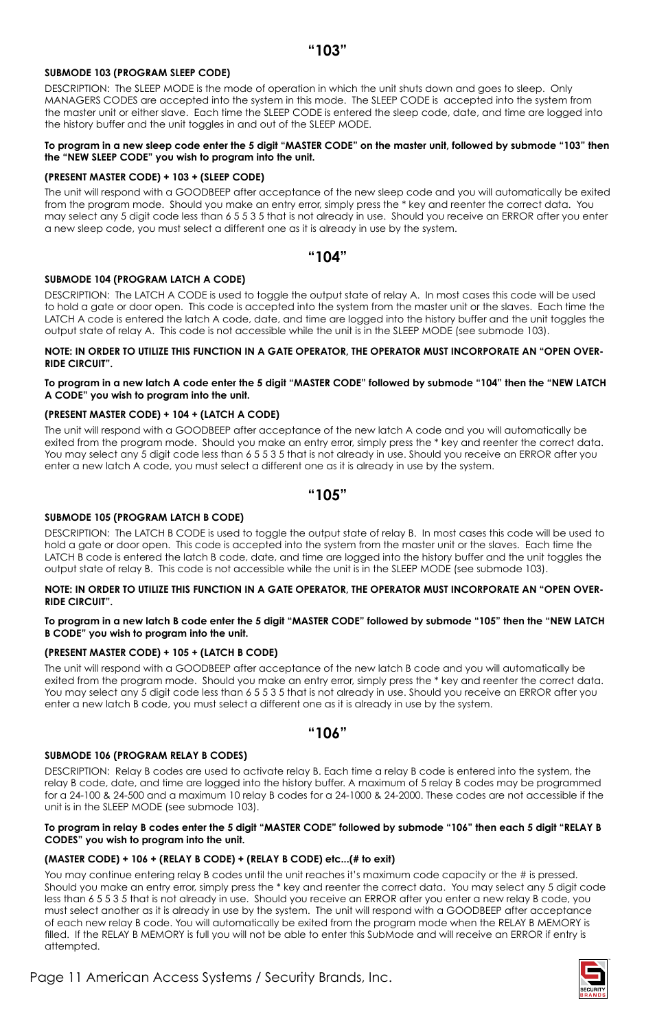 American Access Systems Advantage DKSII - Regular - 24-1000i User Manual | Page 11 / 20