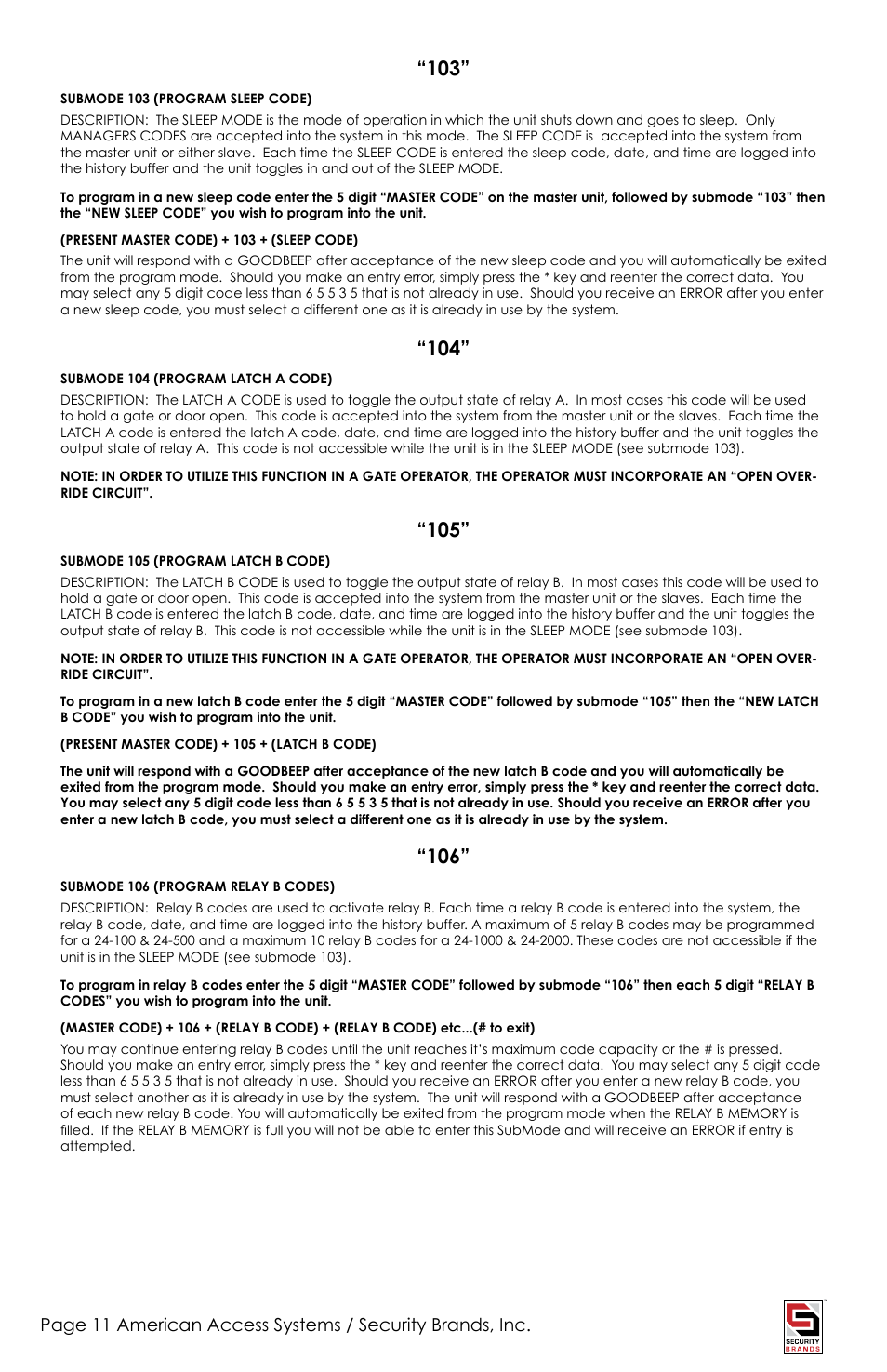American Access Systems Advantage DKSII - Raintight Unit - 24-1000D User Manual | Page 11 / 20