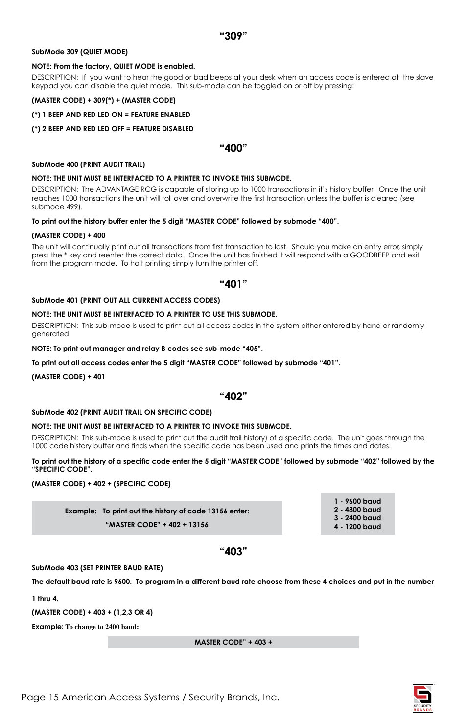 American Access Systems Advantage DKSII - Raintight Unit - 24-1000D User Manual | Page 15 / 20