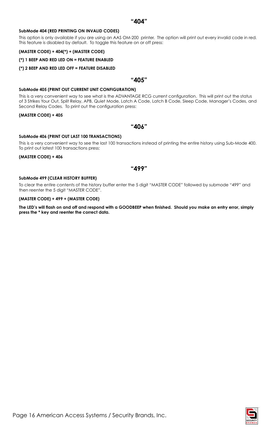 American Access Systems Advantage DKSII - Raintight Unit - 24-1000D User Manual | Page 16 / 20