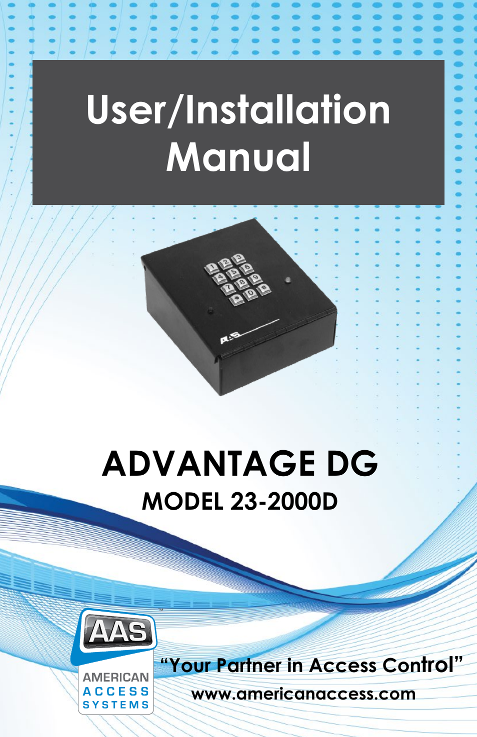 American Access Systems Advantage DG - Desk Unit - 23-2000D User Manual | 20 pages