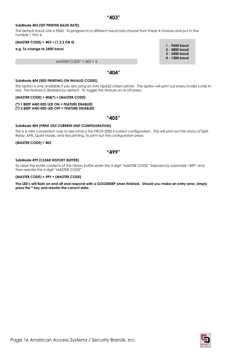 American Access Systems Advantage DG - Desk Unit - 23-2000D User Manual | Page 16 / 20