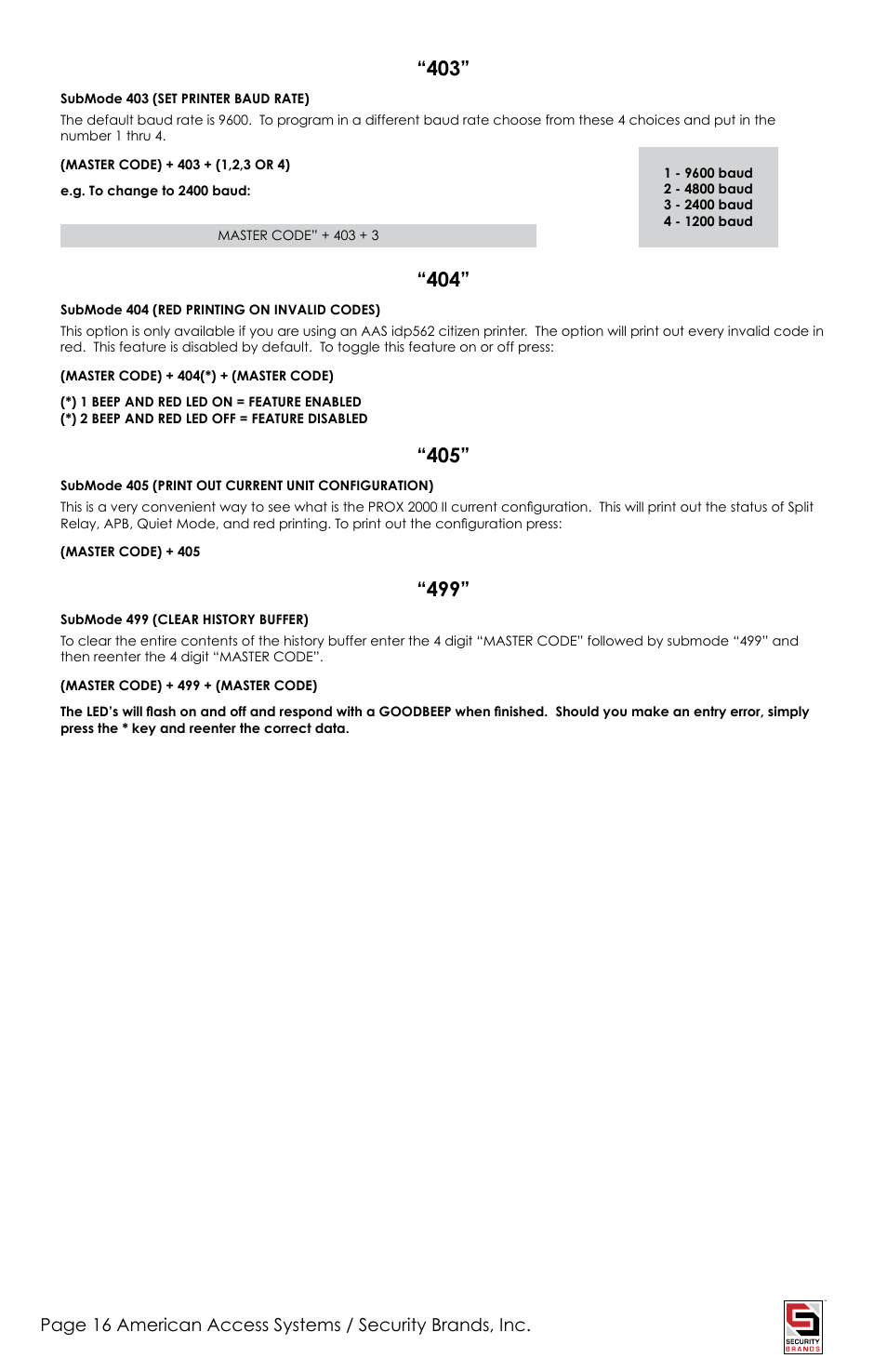 American Access Systems Advantage DG - Raintight Unit - 23-2000rt User Manual | Page 16 / 20