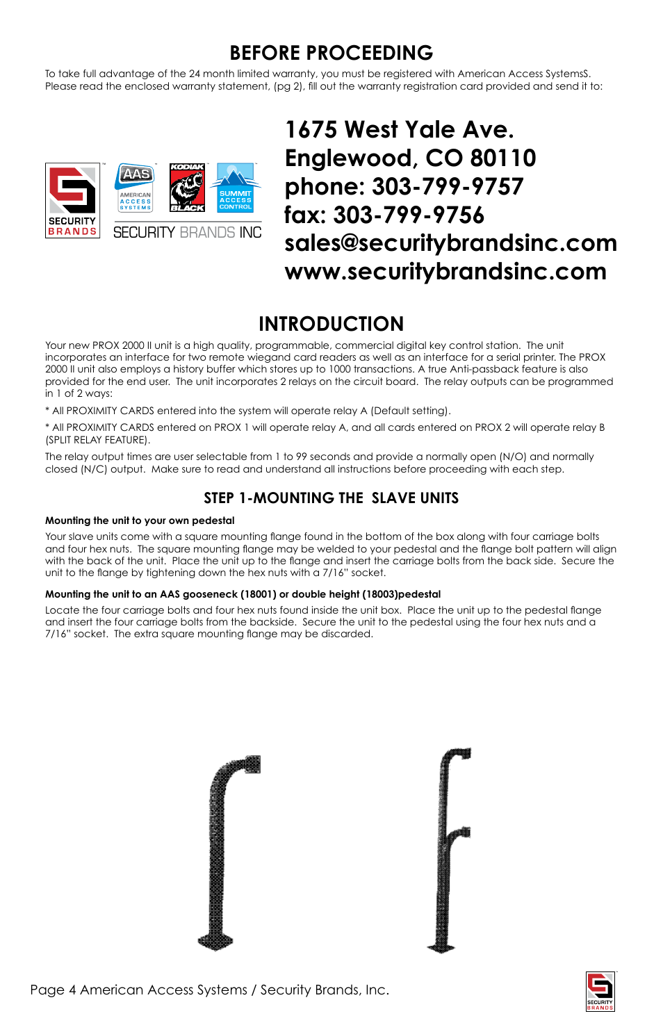 Before proceeding, Introduction | American Access Systems Advantage DG - Raintight Unit - 23-2000rt User Manual | Page 4 / 20