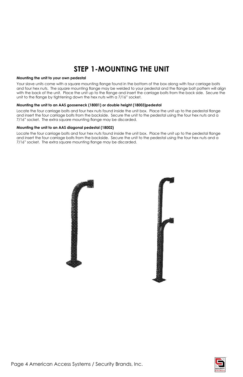 Step 1-mounting the unit | American Access Systems Prox Card Reader - 23-006 User Manual | Page 4 / 8